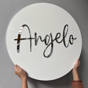 Painted Mirror Name Plaque