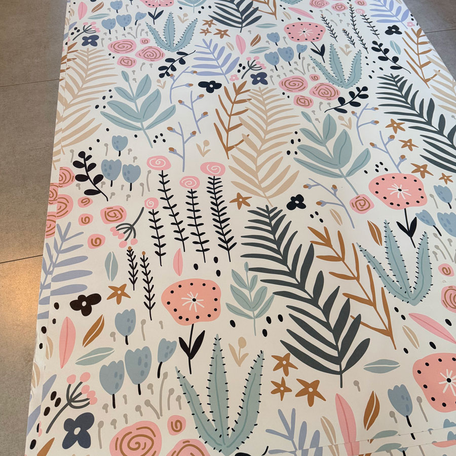 Floral Whimsy Wallpaper: 3 panels